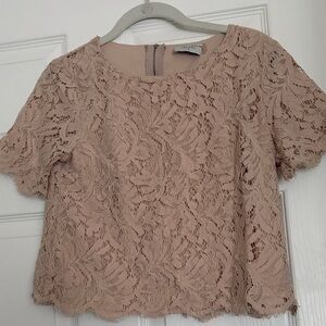 Dress Forum Lace Blouse in blush pink tan color